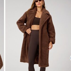 BCBG Chocolate Brown Teddy Coat size XL